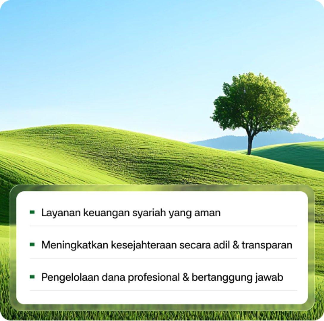Lanskap hijau dengan poin layanan Koperasi Al-Kahfi